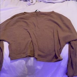 long sleeve brown top
